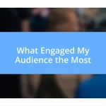 What Engaged My Audience the Most