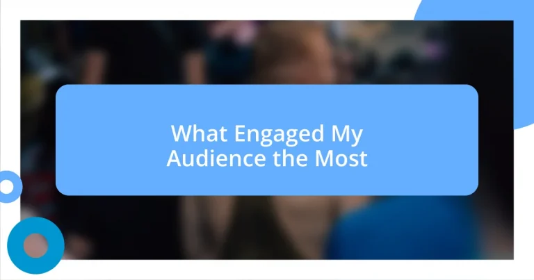 What Engaged My Audience the Most